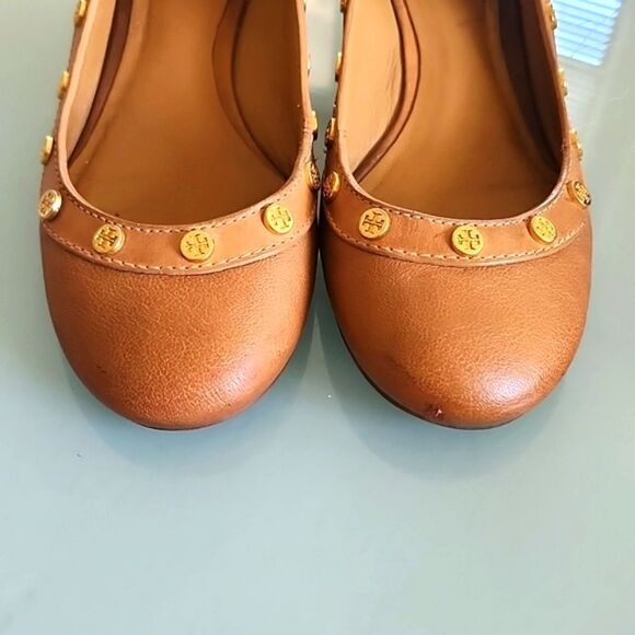 Tory Burch Leather Wedge Shoes - Picture 3 of 9